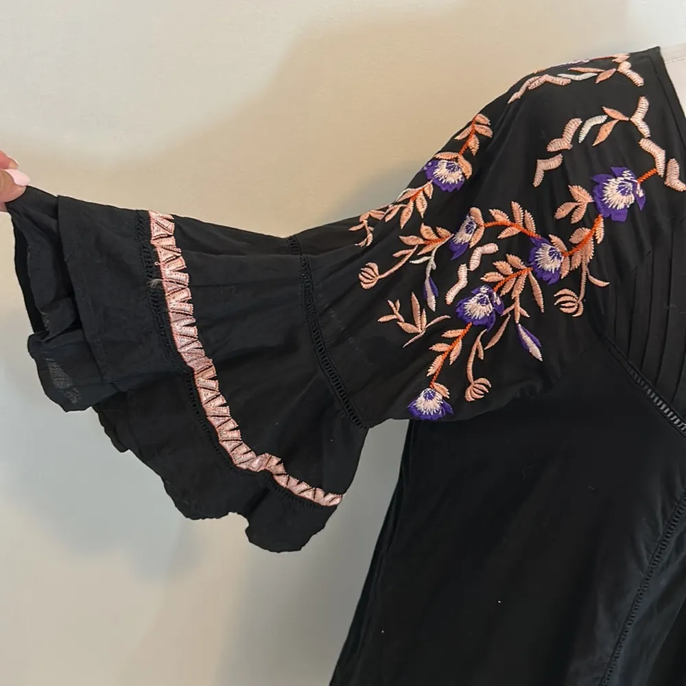 Free People Pavlo Embroidered Bell Sleeve Dress - Image 7