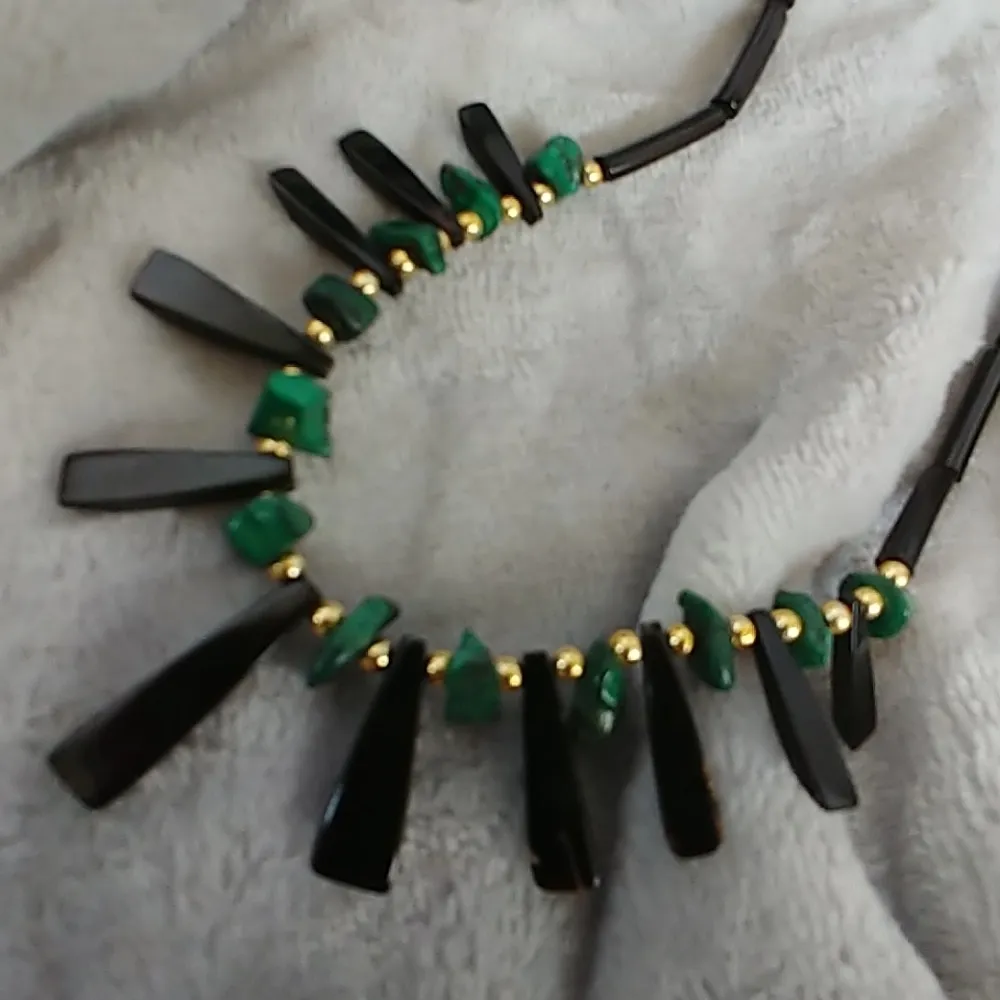 3 Vintage Estate Seed Bead Stone Necklace - Image 4