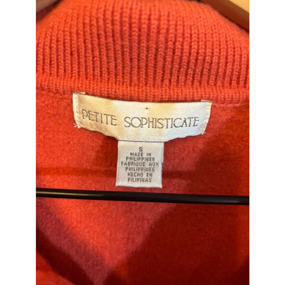 Vintage Petite Sophisticate Coral Sweater Jacket Size S - Image 3