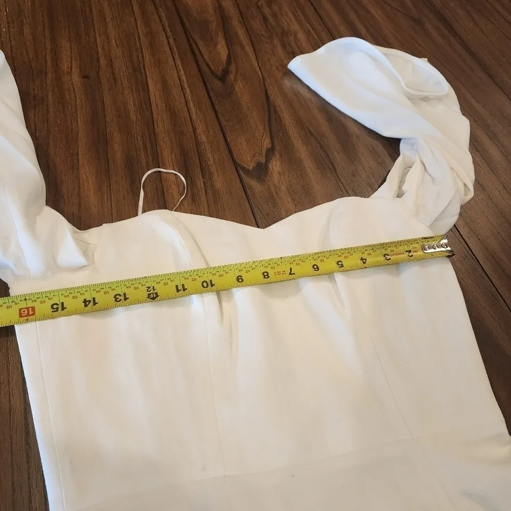 BHLDN Dress The Population Erin white off the shoulder cocktail mini Midi dress - Image 7