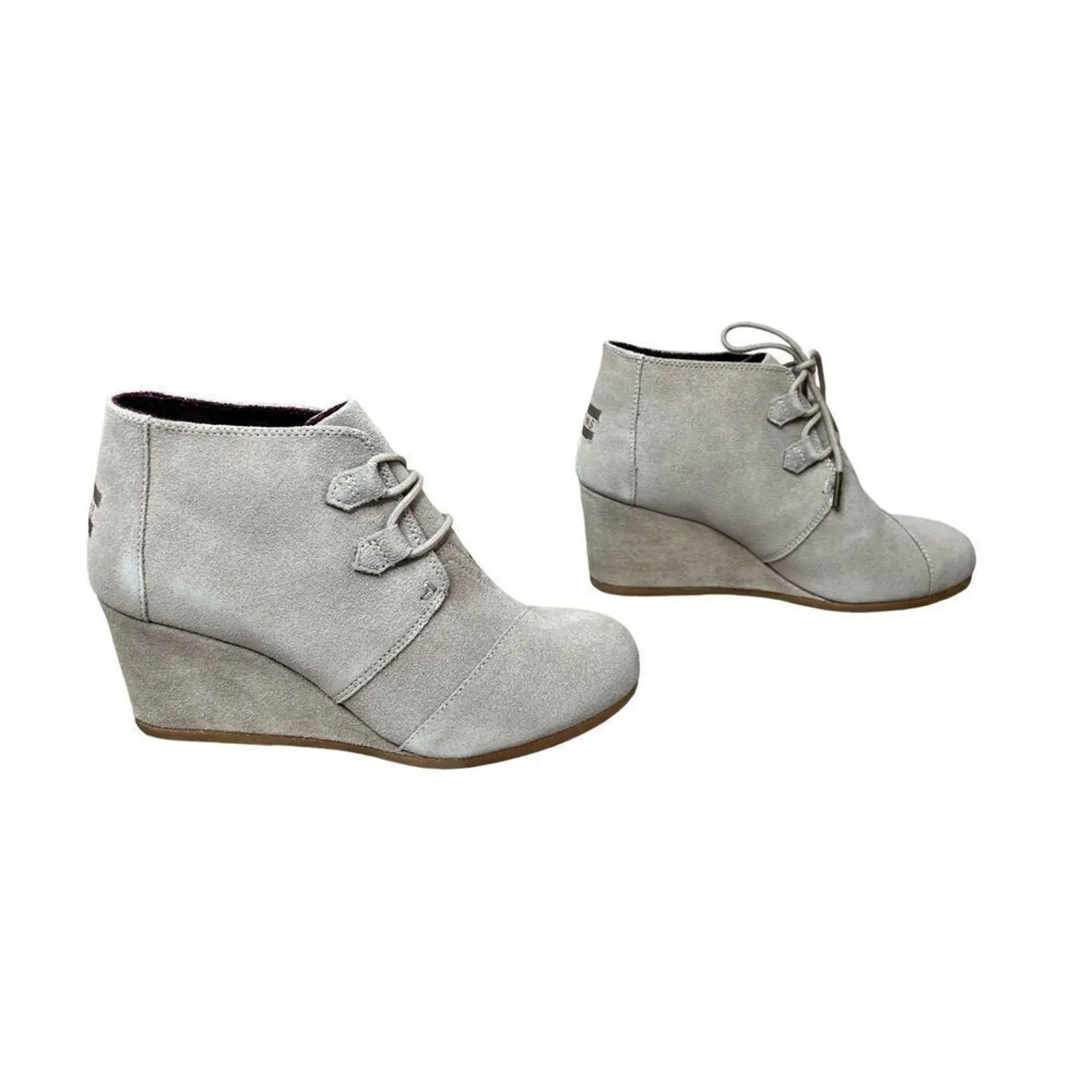 TOMS Kala Wedge Bootie Desert Taupe Suede Tan Shoe 10 NWT Bohemian‎ Earth Tones - Image 3