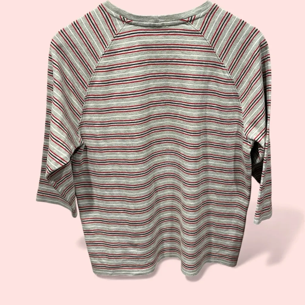 Cute Classic gym gray varsity stripe medium weight top vintage? 90s - Image 3