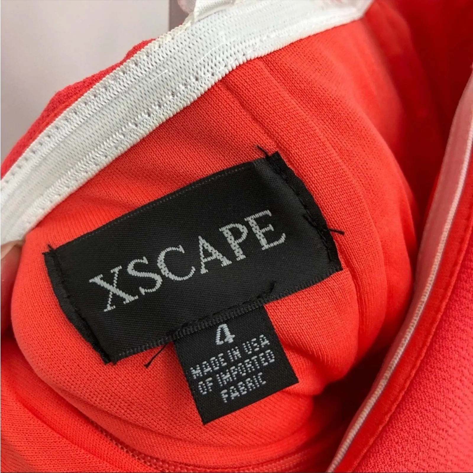 XSCAPE Women's Denisse Scuba Crepe Bustier Ruffle Skirt Dress Coral Size 4 NEW - Image 8