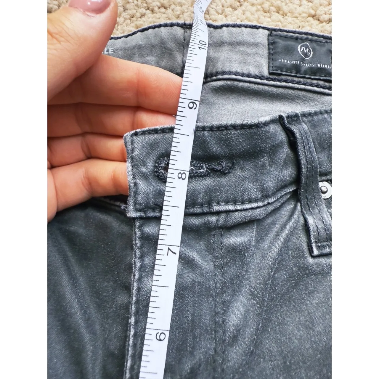 AG Minimalist Coated Leatherette Legging Ankle Jean Size 30 Black Grunge Edgy - Image 5