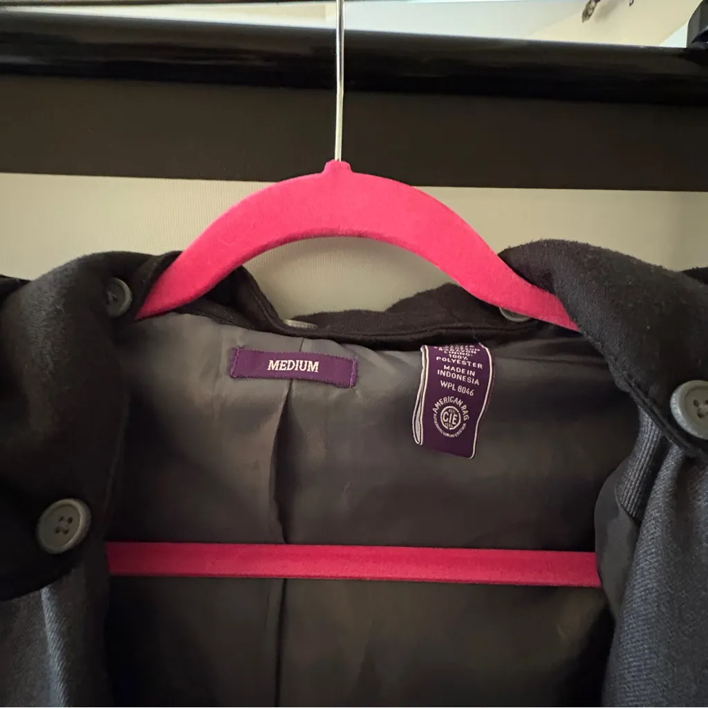 Gray Utility Jacket with detachable hood size medium - Image 11