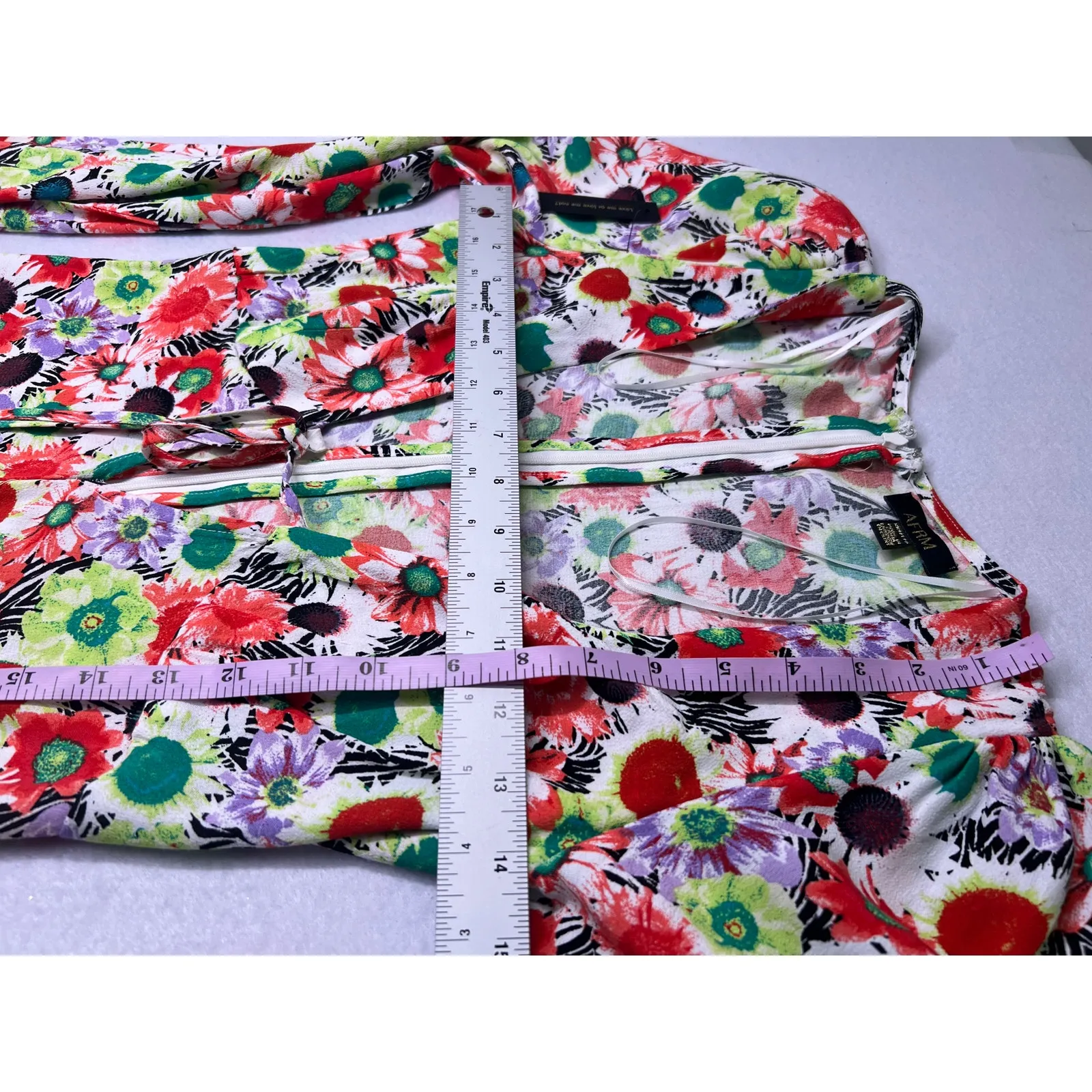 AFRM x Revolve Collab Caprice Mini Dress Color Summer Daisy Size XXS NWOT White - Image 7