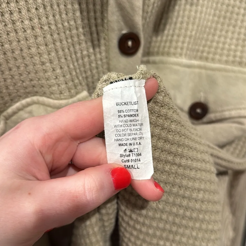 Altar’d State Oversized Waffle Knit Button-Up Shacket - Image 7