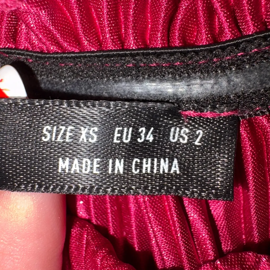 Dark Pink Strapless Ruffle Top Size XS - Image 2