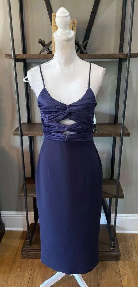 Likely Steph Midi Sheath Cocktail Dress Navy Womens 6 - Image 6