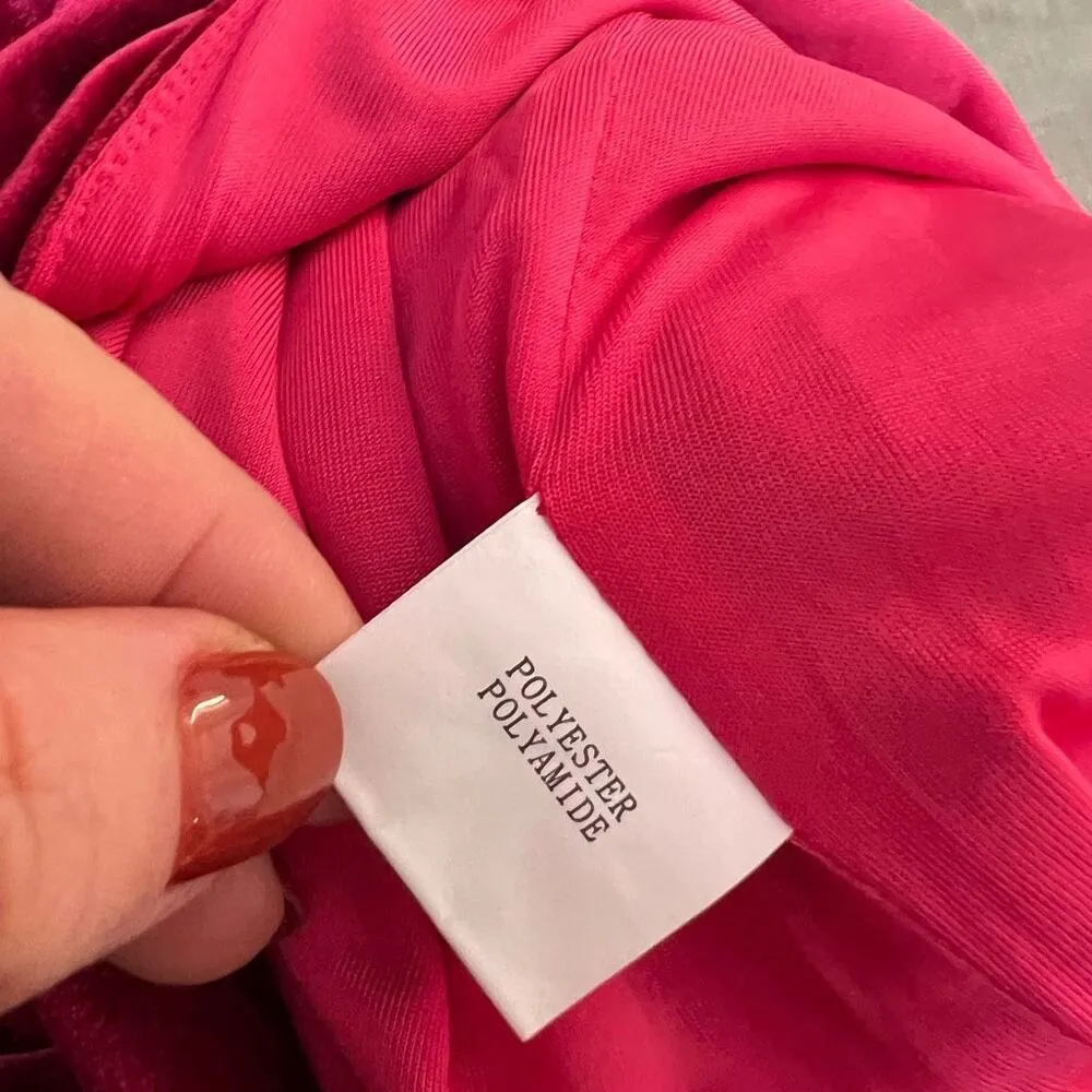 Abyss by Abby Maroon Velvet Sleeveless Bodycon Midi Dress Size XS - Image 9