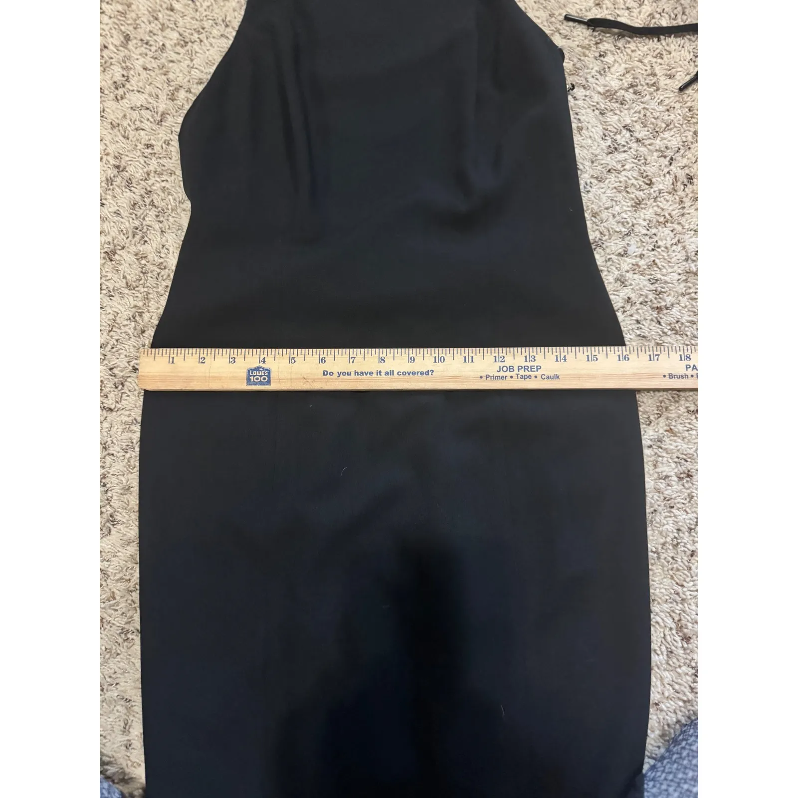 Carmen Marc Valvo Black Beaded Lace Open !Back Neck Halter Dress NWT Size 6 - Image 12