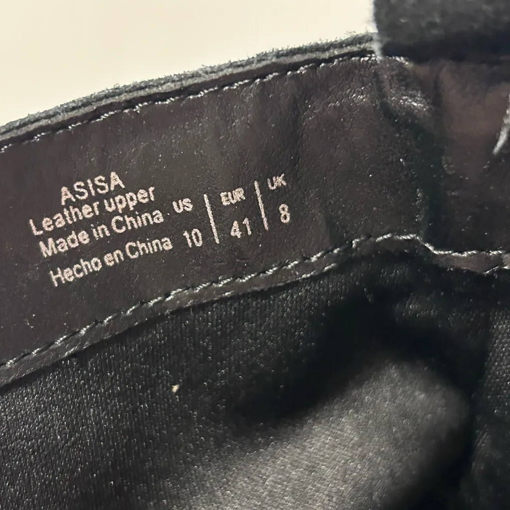 Crown Vintage ASISA winter black suede block heel boots women size 10 - Image 10