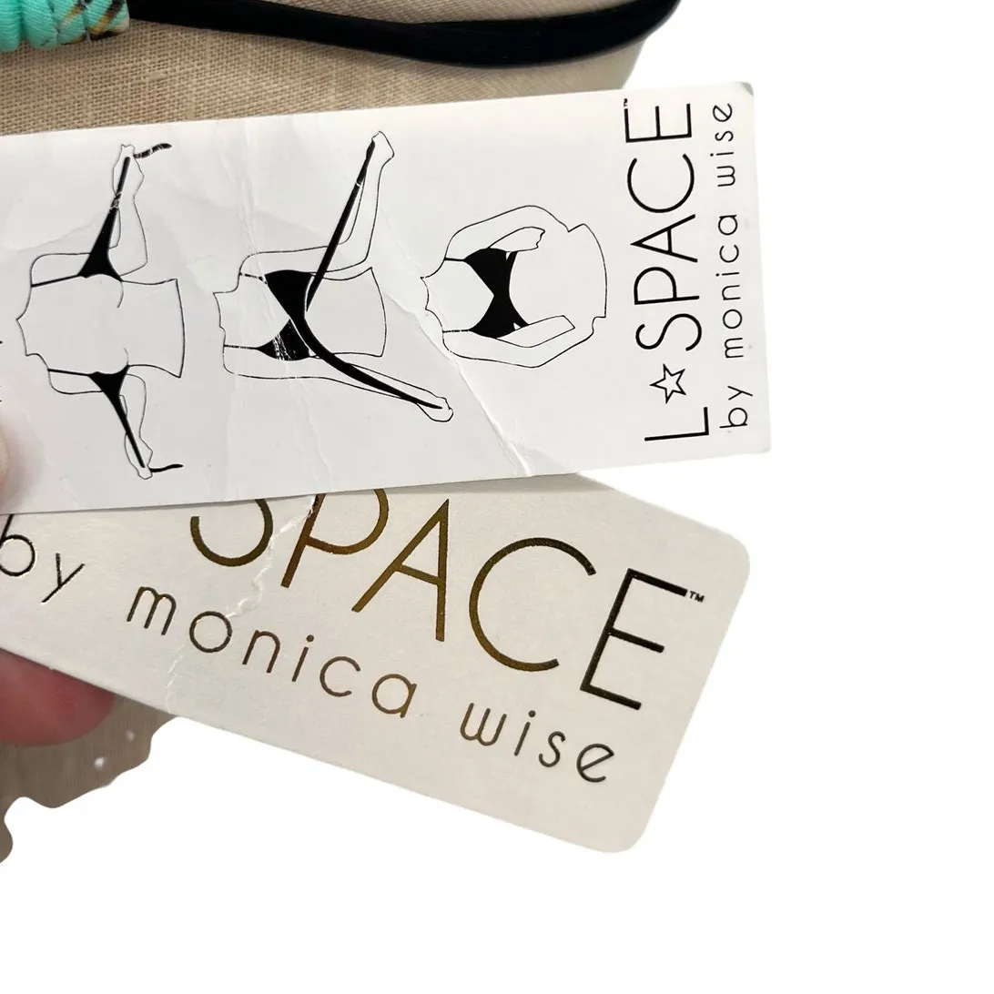 L Space‎ Lexie Wrap Bikini Top Pools & Palms Print Blue Green Size Large - Image 8