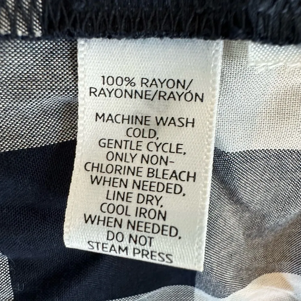 Loft Navy and White Gingham Sleeveless Dress Size medium - Image 11