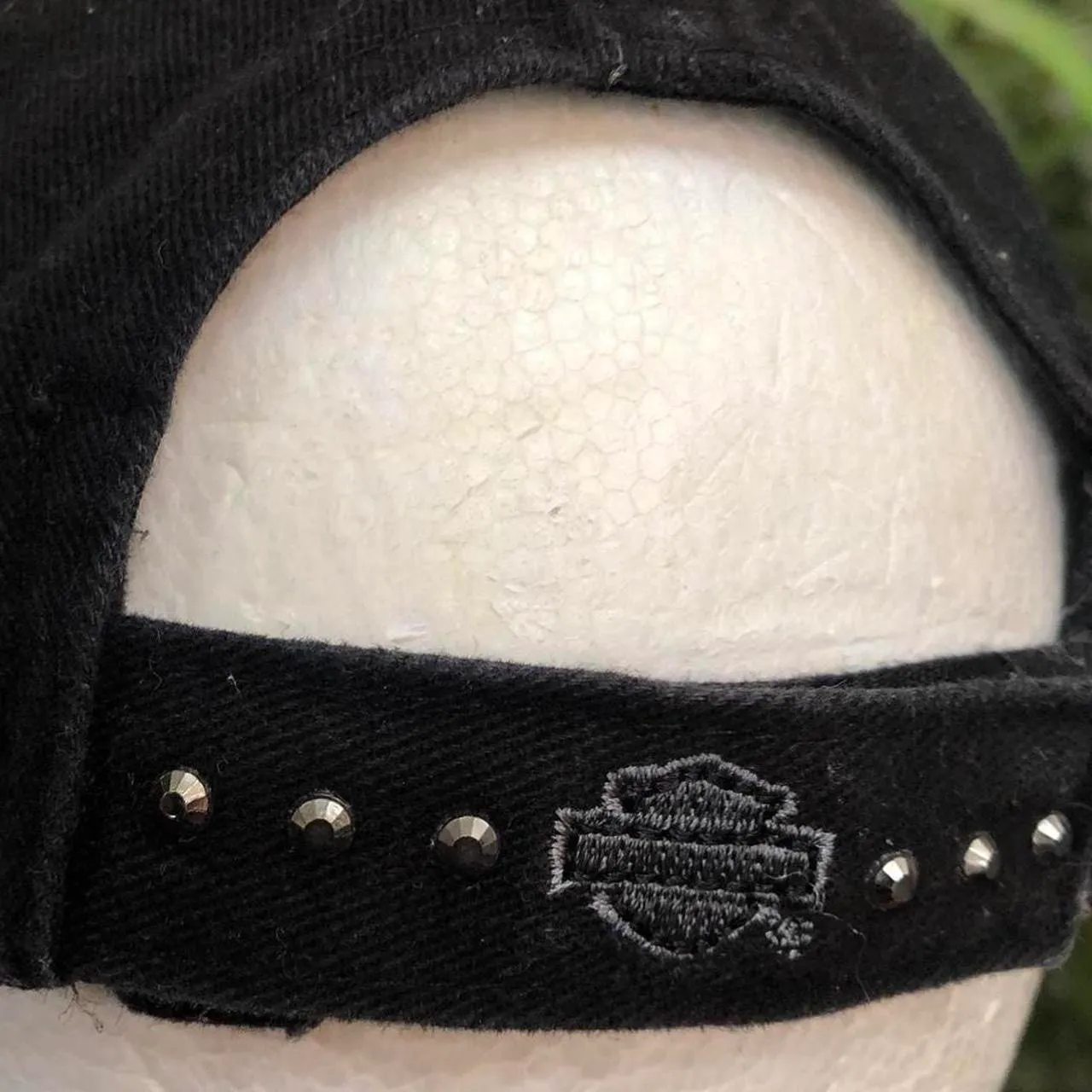 Harley Davidson Motorcycle Biker Goth Chic Streetwear Grunge Studded Baseball Cap Hat Black Gray - Image 3