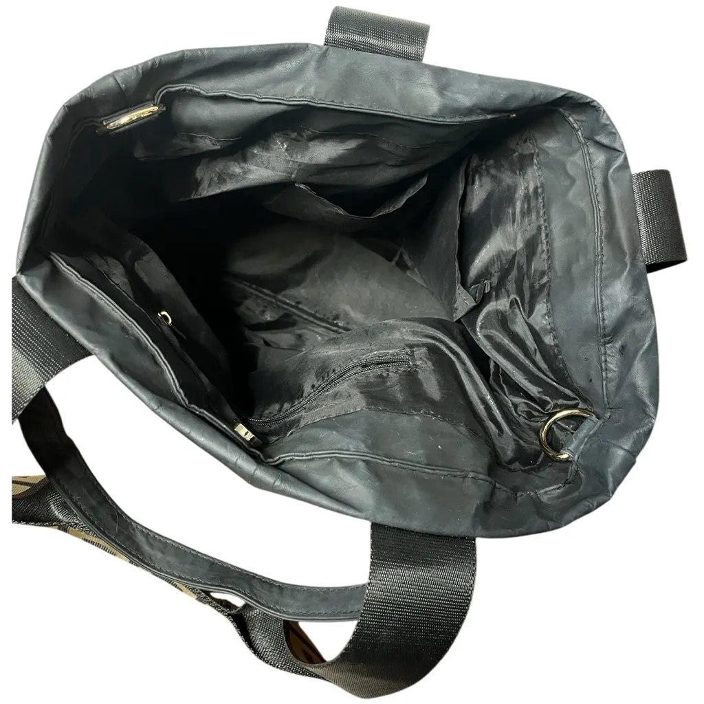 VERSACE Parfums Medusa Tote Bag Black Gold Travel Bag Nylon Exterior Lined - Image 6