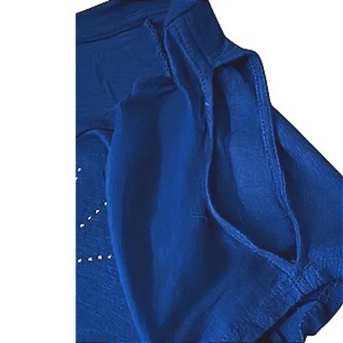 APT 9 Women Blue Cold Shoulder Embellished Short Sleeve T-Shirt Top Size S - Image 5