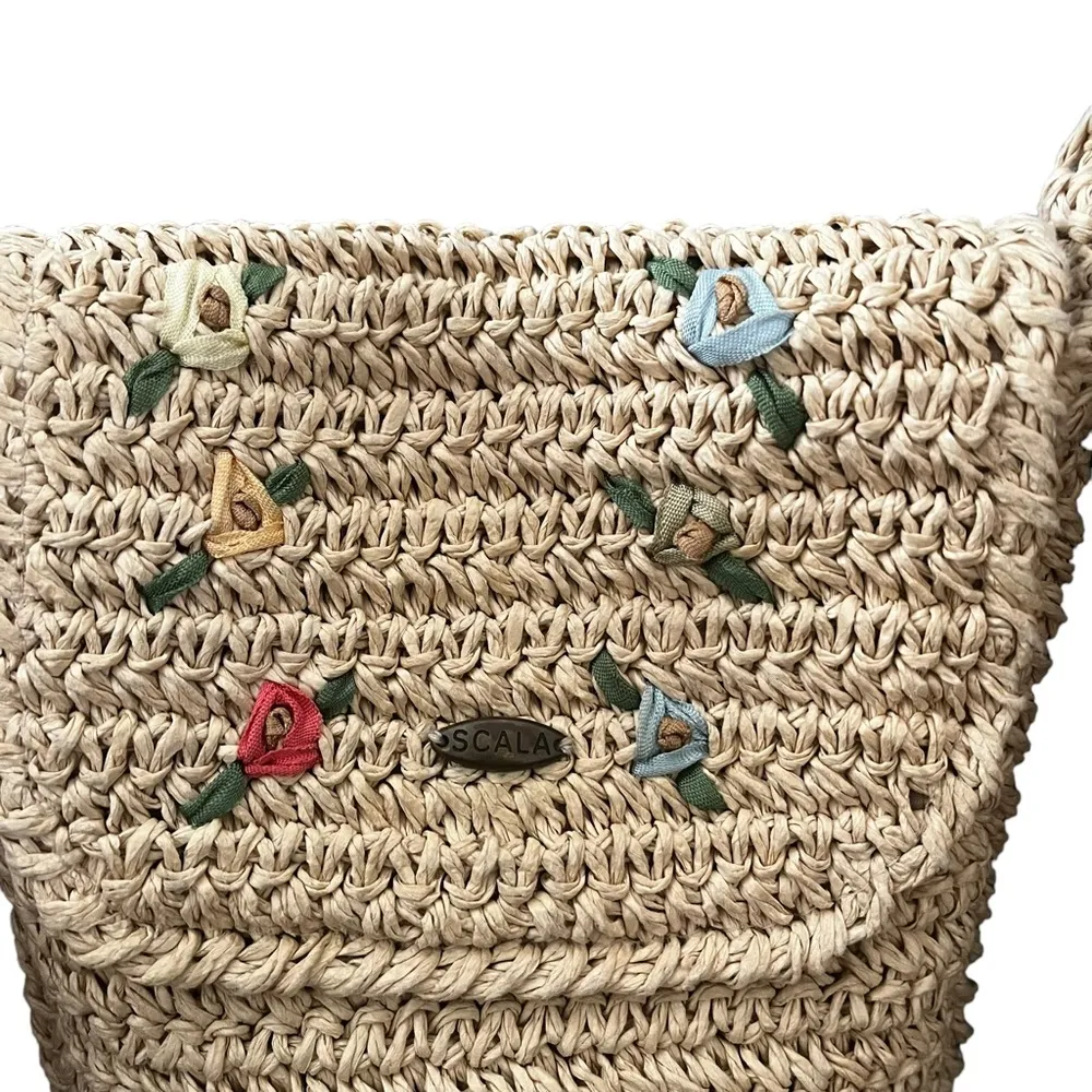 The SCALA Collection Raffia Straw Mini Crossbody/Shoulder Purse - Image 6