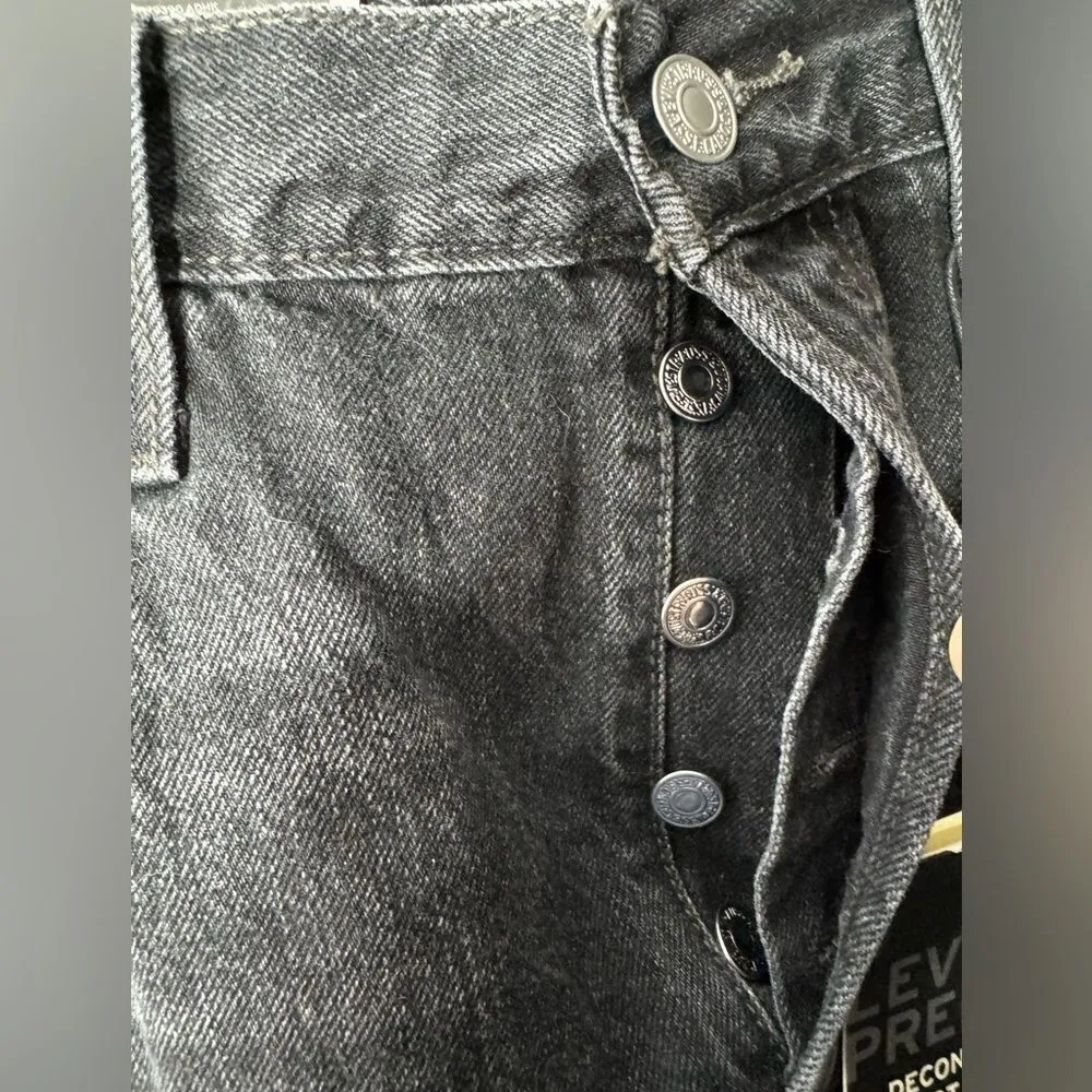 levi's deconstructed denim skirt in black size 29 - Image 10