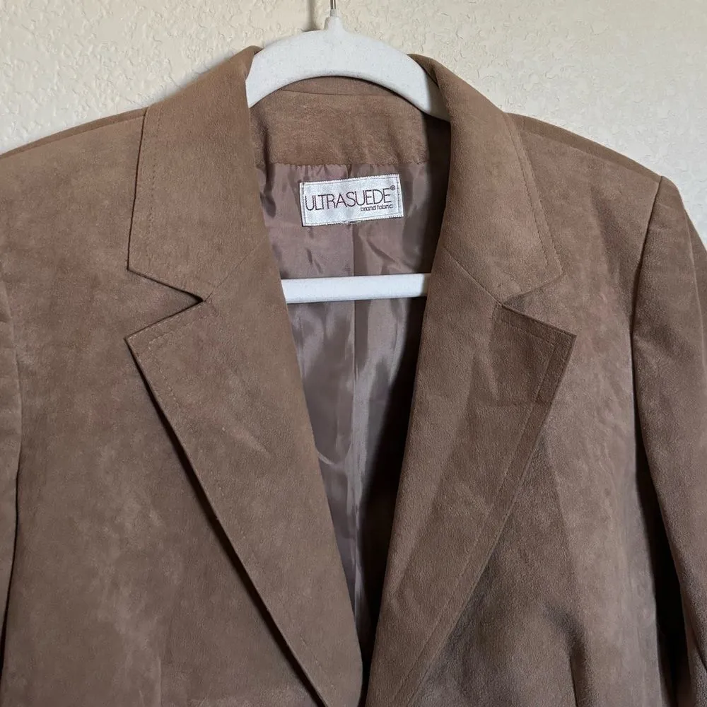 Vintage‎ 70s Suede Leather Blazer Jacket Sz Small in Tan - Image 3