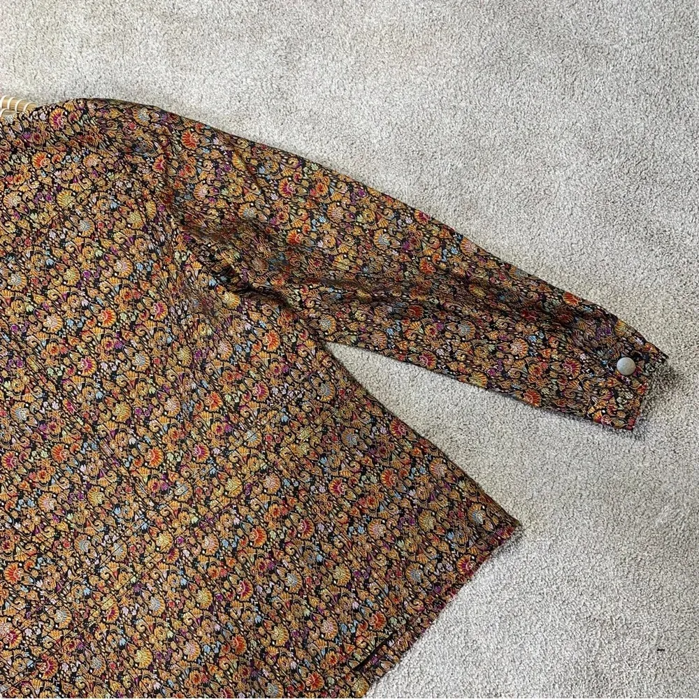 Coldwater Creek Tapestry Multicolor Brocade Jacquard Button Front Top Jacket M - Image 11