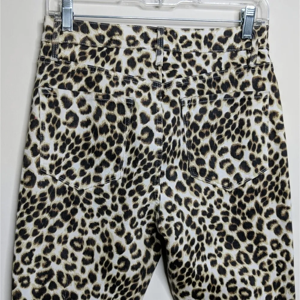 Frame Ali Leopard High Rise Cigarette Jeans Skinny Crop Animal Print 28 New/Flaw - Image 6