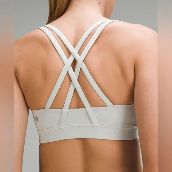 Lululemon Energy Sports Bra Sz 2 Luxtreme White Strappy Back - Image 2