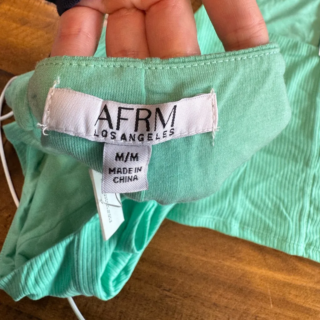 AFRM Top Double Lined Green Mesh Corset Square Neck Sleeveless Tank Coquette NWT - Image 3