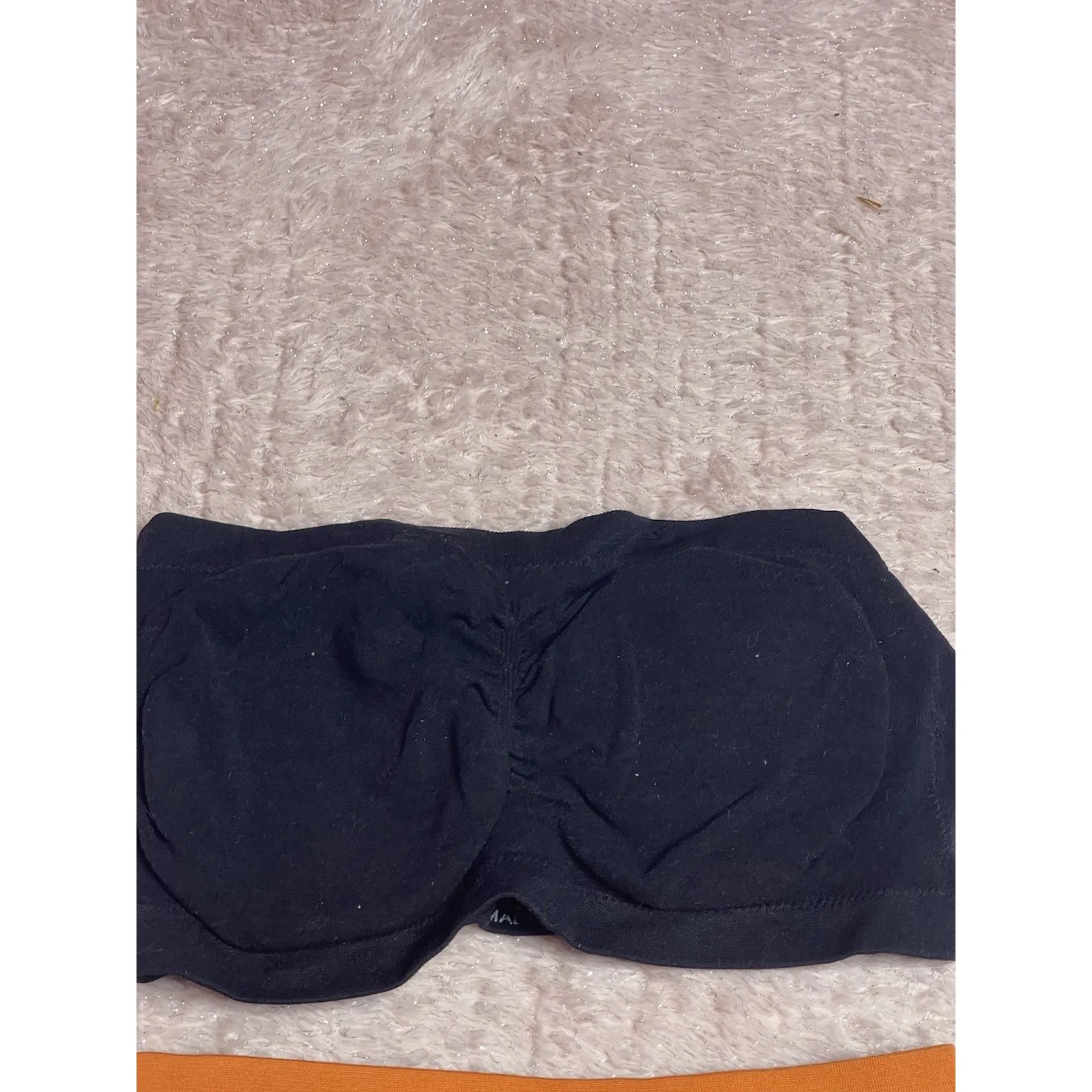 2 Bandeau Bra Womens Size M Strapless Underwire Seamless Smooth Bralette Orange Size M - Image 3