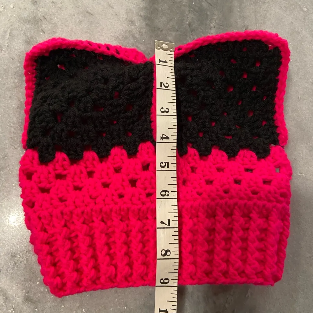 Handmade Crochet Cat Animal Ear Beanie Hat Cozy Ribbed Brim Stretch Winter Hat - Image 5