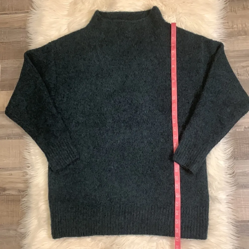 soft cozy funnel neck sweater deep green S - Image 5