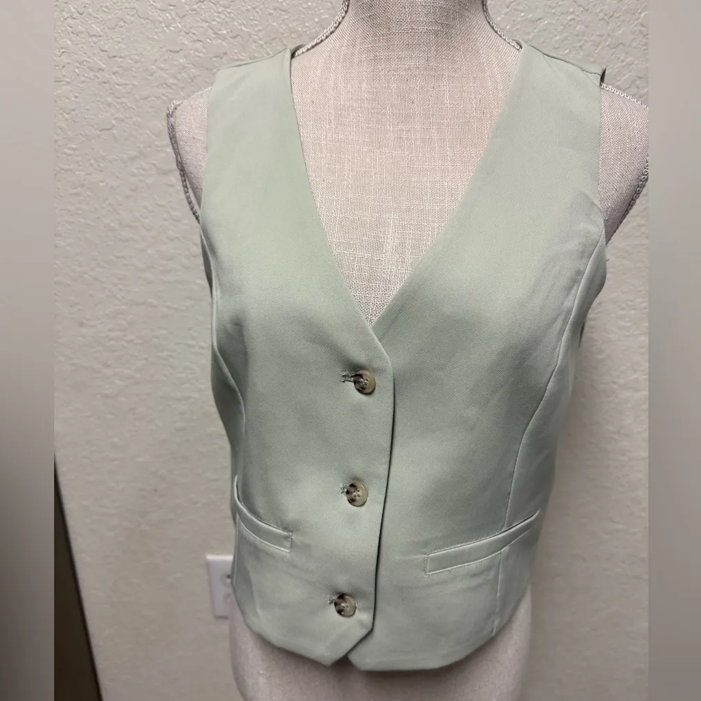 NWT Avec Les Filles Mint Green Vest - Image 8