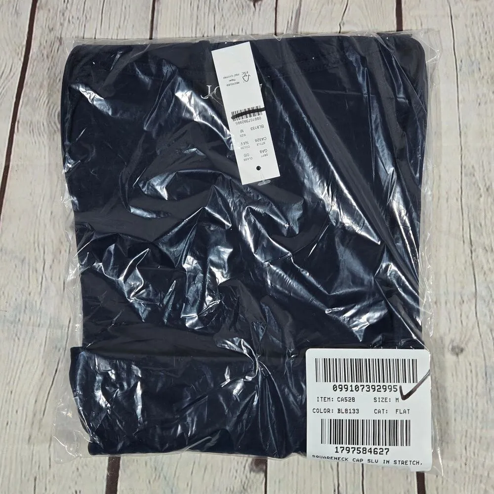 J.Crew  Squareneck cap-sleeve top in stretch cotton blend Navy M NWT - Image 7