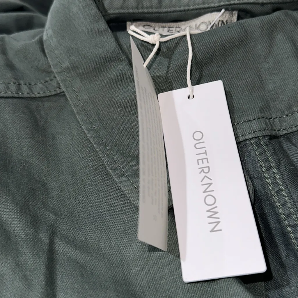 NWT Outerknown Utility Sea Button Front Long Sleeve Jumpsuit Green Medium - Image 8