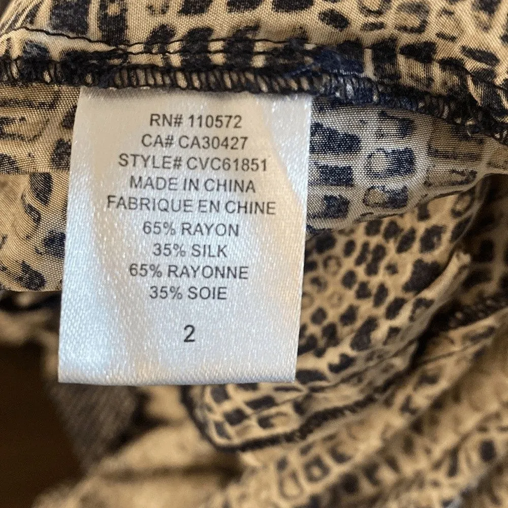 Twelfth Street by Cynthia Vincent Jumpsuit Mosaic Blue Gray Tapered Size 2 - Image 6