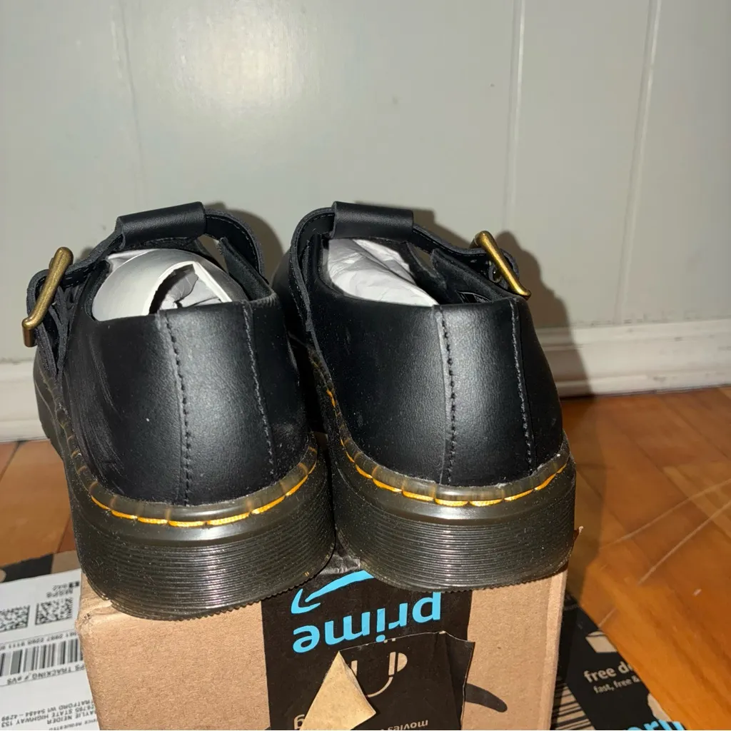 Dr. Martens Zavala Mary Jane Shoes Black Leather Buckle EU 37 Women 6 - Image 5