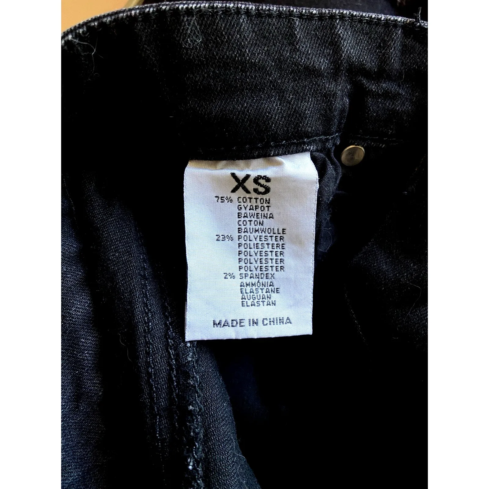 Canton Walker Black Denim Distressed Hem Jean‎ Mini Skirt XS Festival Western - Image 9