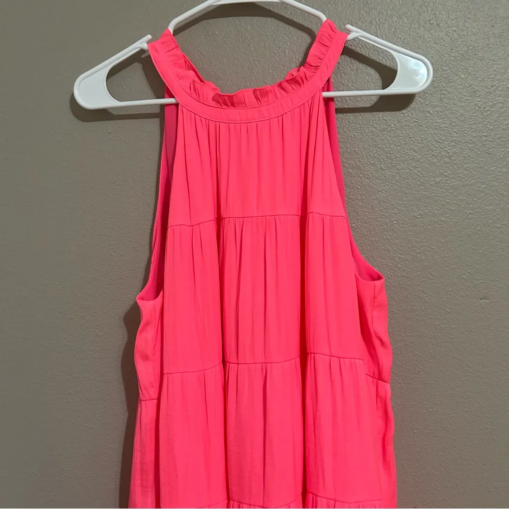 Skies Are Blue hot pink tiered halter dress women’s size medium - Image 2