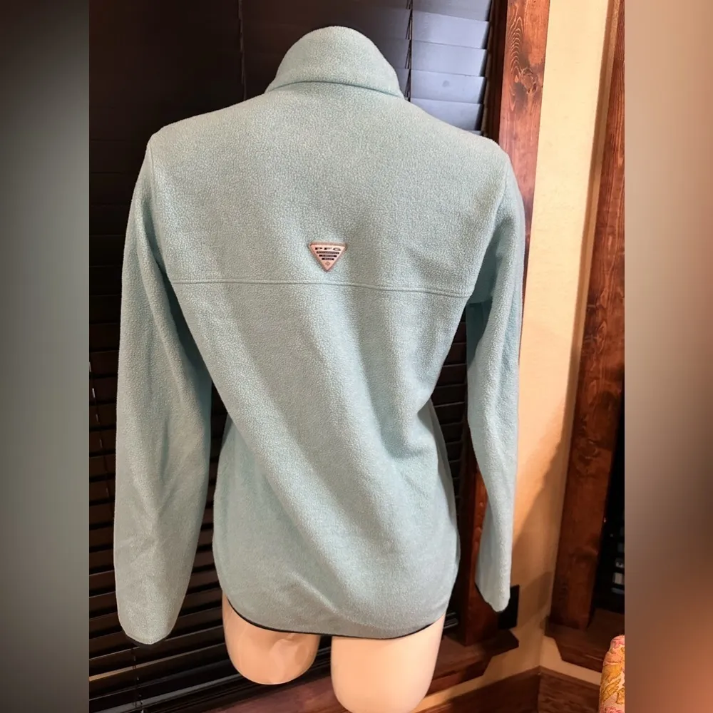 Columbia PFG Womens Fleece Jacket Light Blue LS Size Small - Image 5