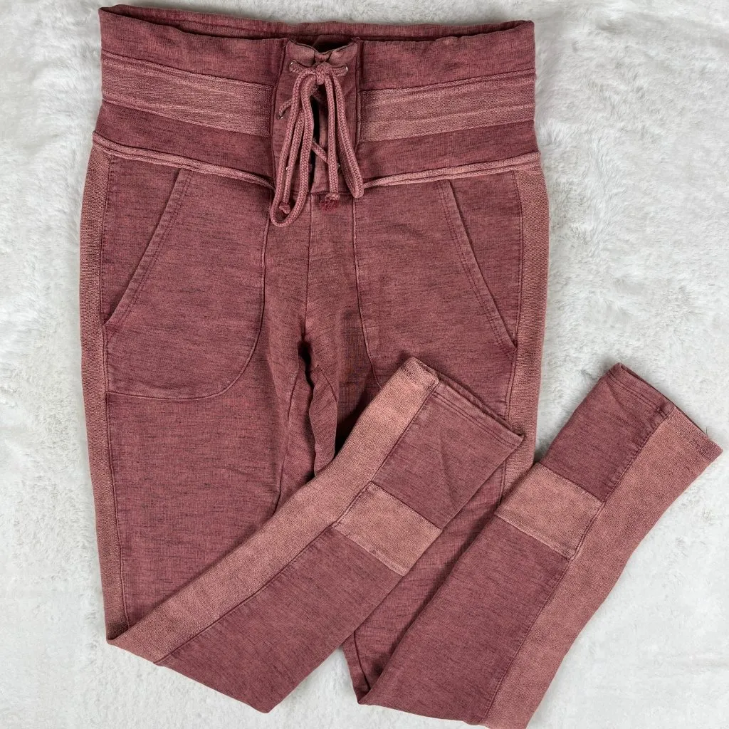 NEW Free People Movement French Terry Bodhi Leggings Pink  SMALL - Image 6