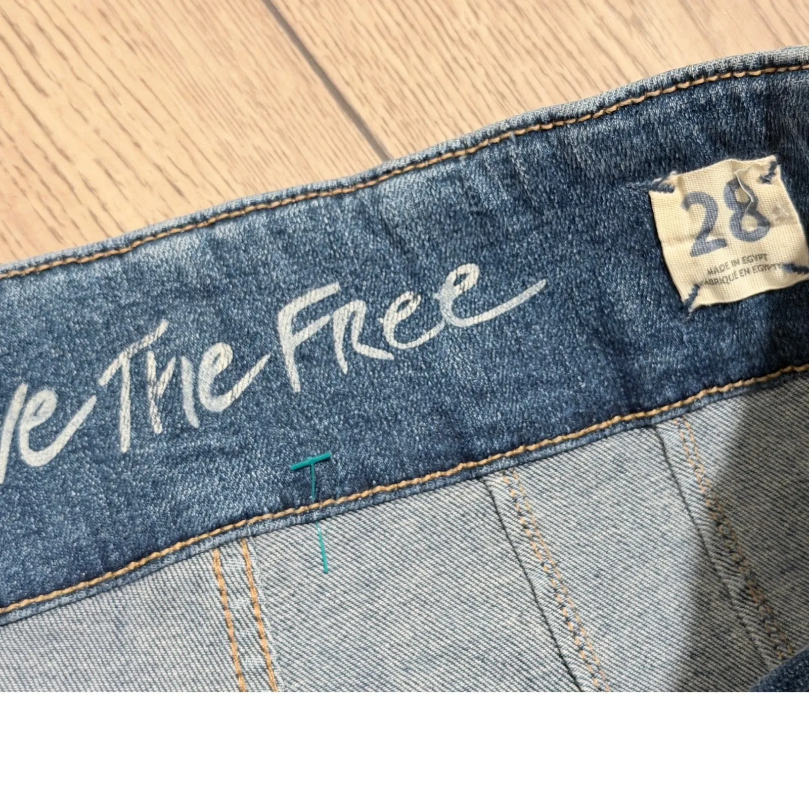 Free People Sunburst High Waisted Skinny Jeans Medium Wash Womens 28 - Image 3