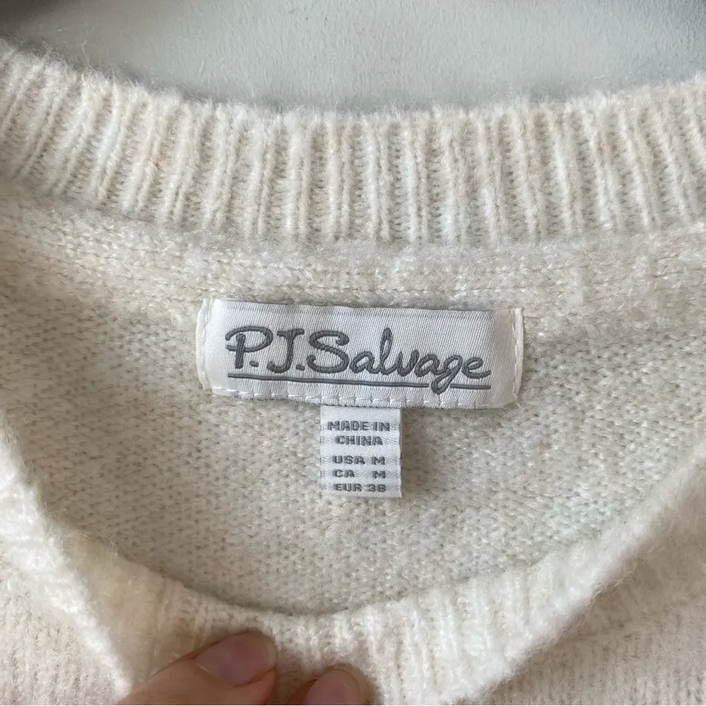 PJ Salvage Sweeter Than Hot Cocoa Sweater Ivory M‎ Red Size M - Image 3