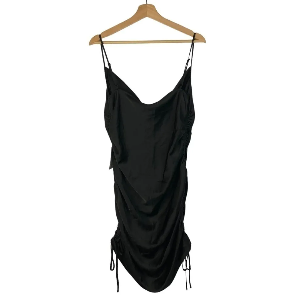WAYF  Black Cinched Side Mini Slip Dress XL - Image 2