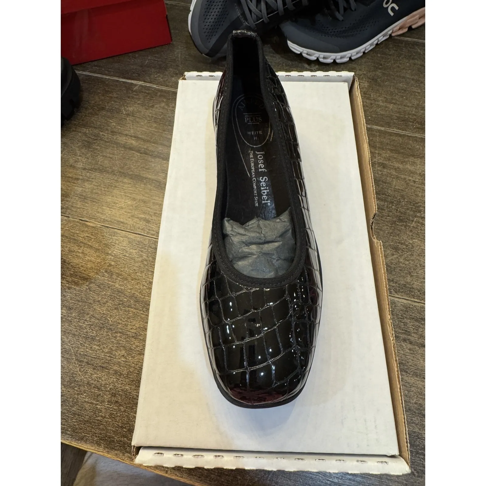 Josef Seibel AirPed Plus Patent Croc Print Wedge Comfort‎ Blk Womens sz 6 - Image 2