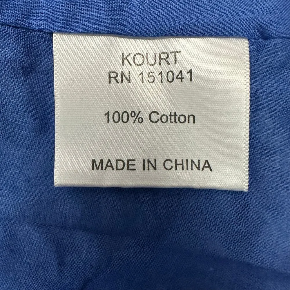 Kourt Sz Small Blue Paisley Print Luke Dress Tiered Mini Skirt Smock Waist/Neck - Image 5