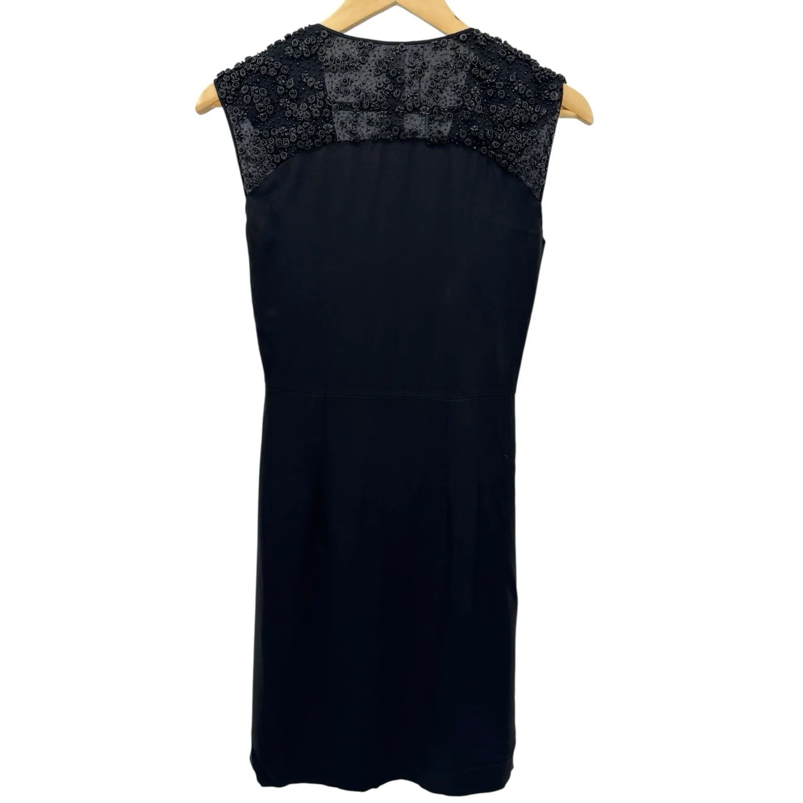 Luca Luca Italy Black Beaded Silk Lined Dress Women 40 US 4 Sleeveless‎ Cocktail - Image 7