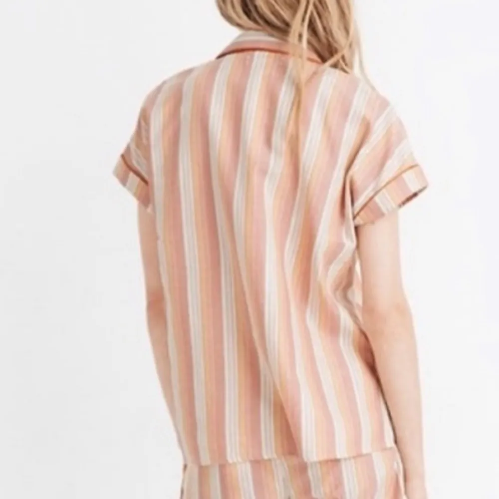 Madewell Bedtime Pajama Top in Rainbow Stripe M - Image 2