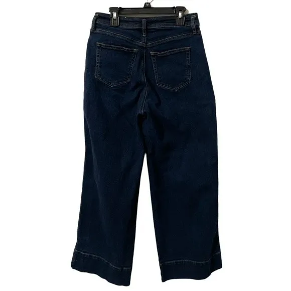 LOFT Jeans Size 25‎ Curvy High Waist Wide Leg Cropped Dark Wash Denim - Image 2