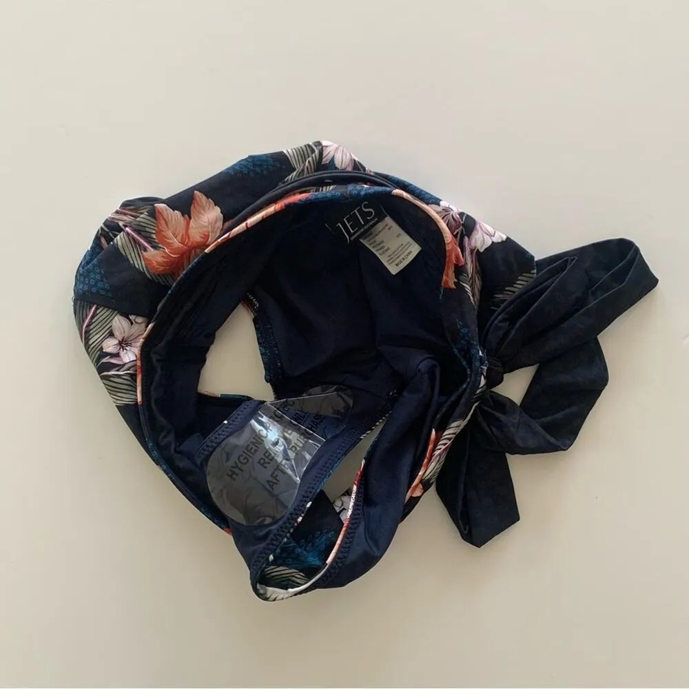 JETS Women’s Swimwear Navy Multicolor Floral Print High Waisted Bikini Bottoms 6 Blue - Image 6