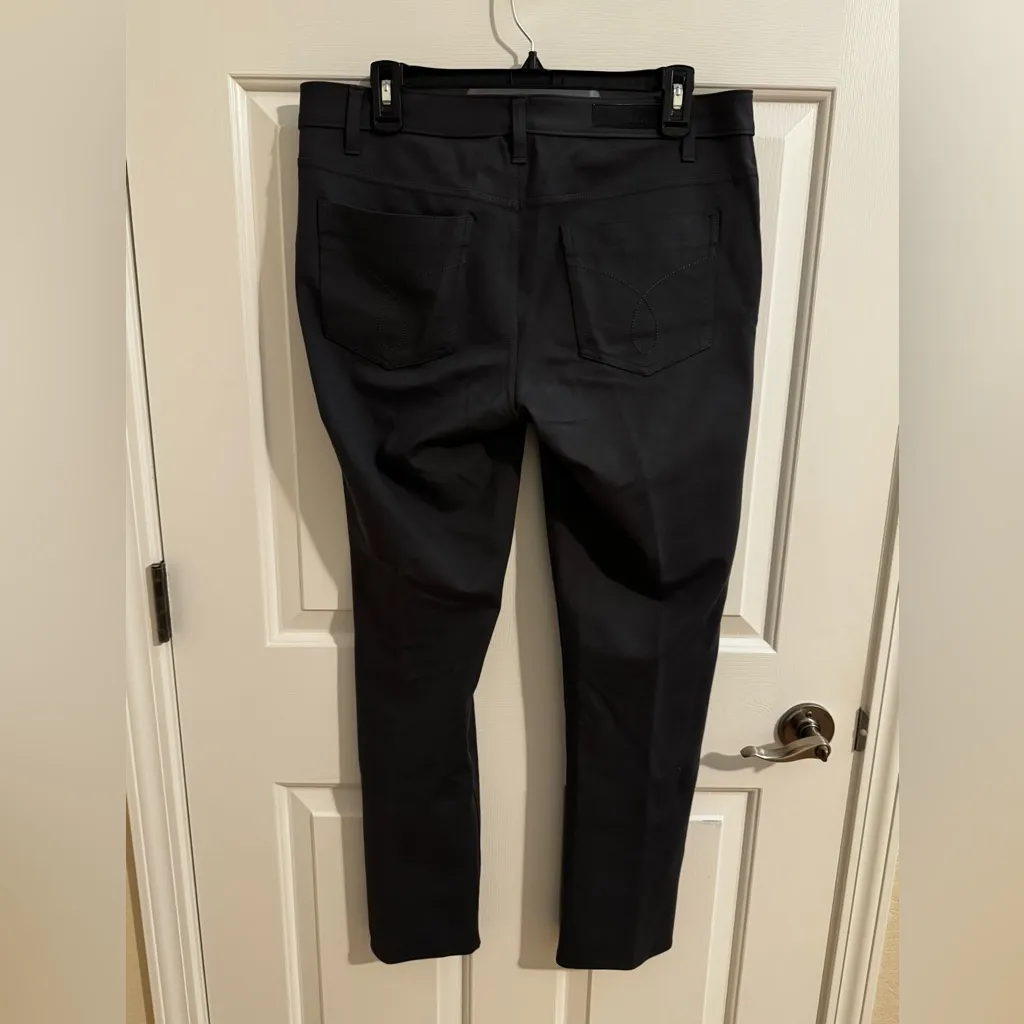 Calving Klein Jeans Gray Straight Leg Pants Faux Leather Pocket Women's Size 12 - Image 8